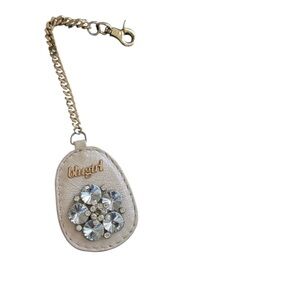 Blugirl Leather Bag Charm – Zircon Detail – Italian Designer Accessory